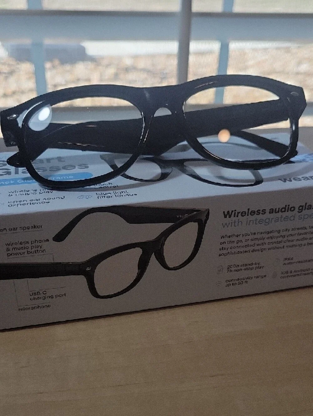 Wear iQ Wearable Wireless Audio Glasses in Black